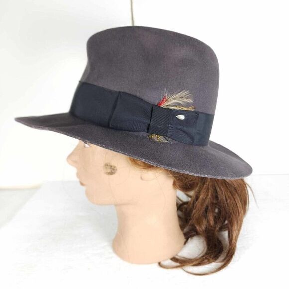 BAILEY Men's Fedora Feather Gray 100% Wool Size Small Western WPL 5923 - Picture 1 of 10